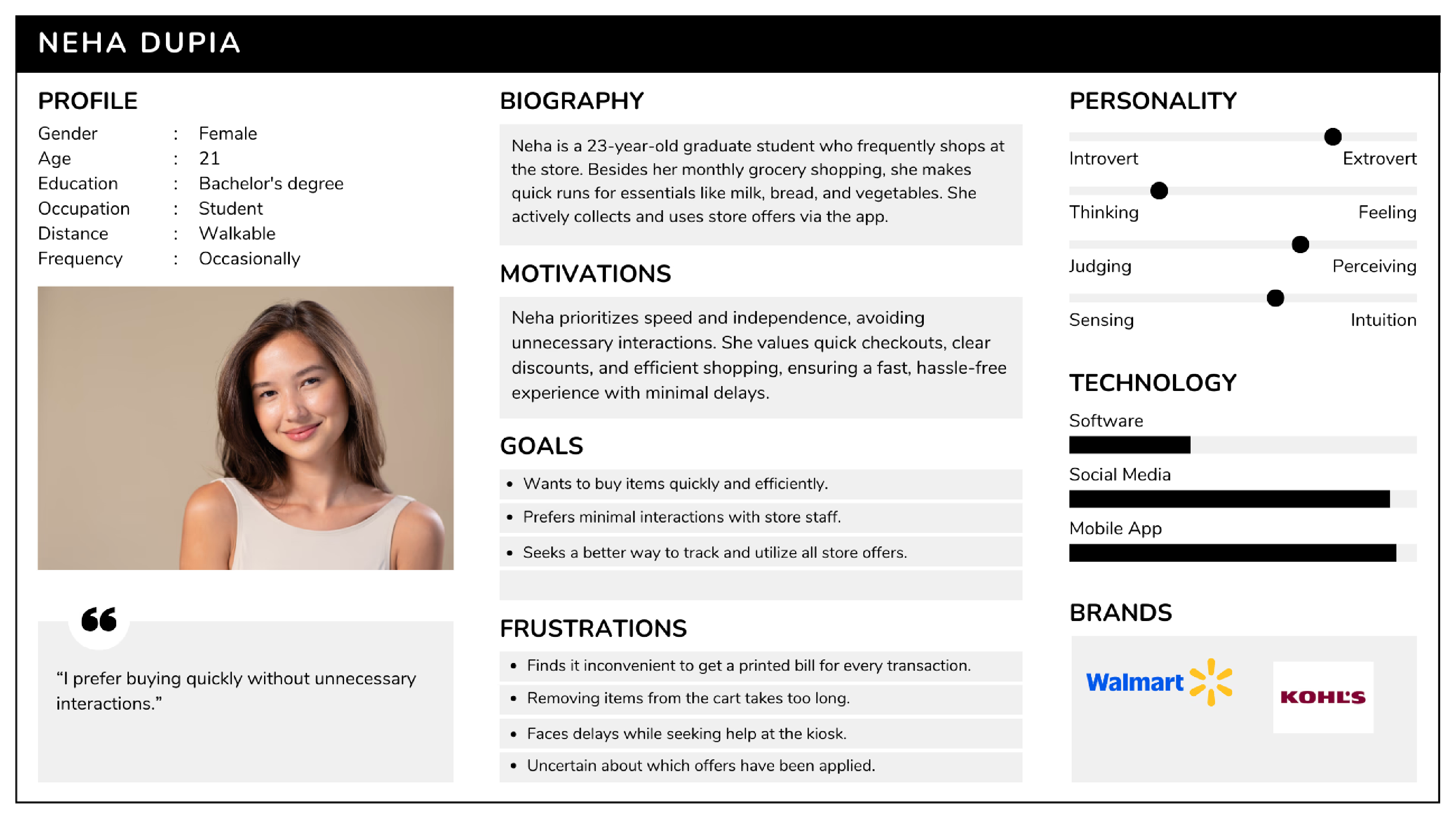 User persona — occasional visitor